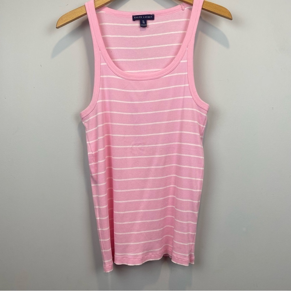 Ralph Lauren • striped tank with pony man logo